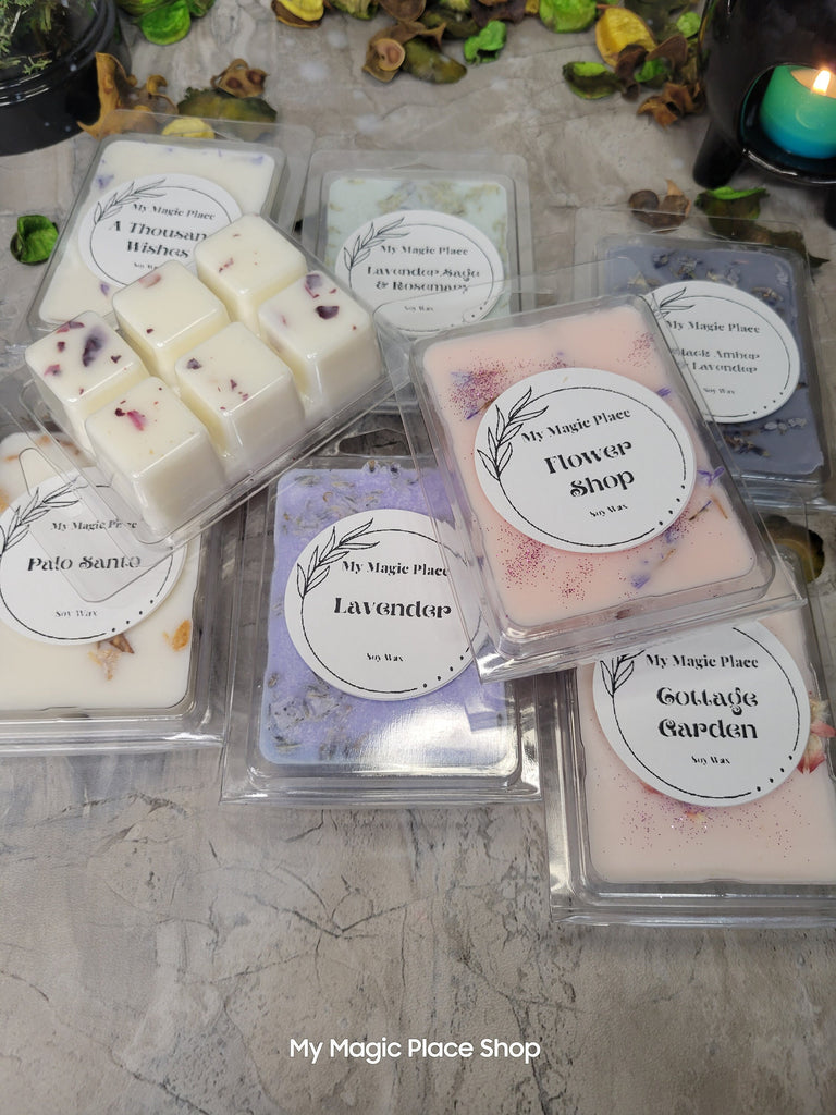 Wax Melts, Soy Wax with Flowers/Pie-Shaped Clamshell/ Handmade Wax Melts My  Magic Place Shop