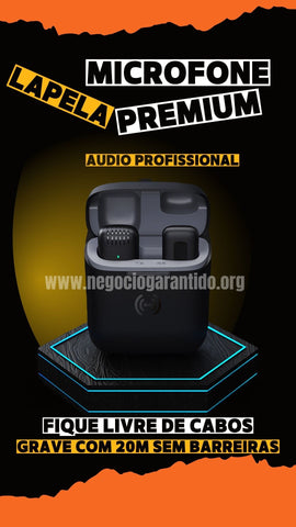 Microfone de Lapela Sem Fio Premium