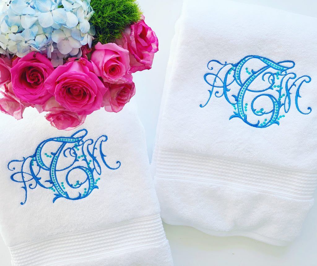 Embroidered Tiffany & Co. Hand Towel Set Bathroom Gift Wedding