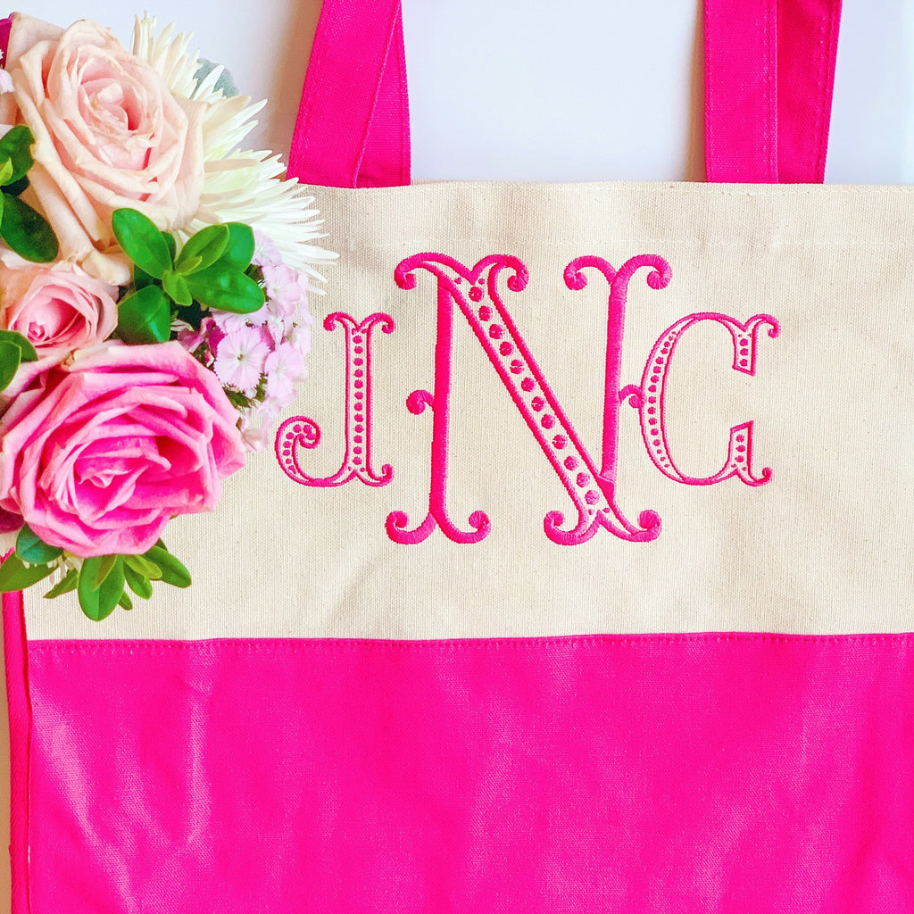 Bridal Party Tote Bag Personalized with Floral Monogram