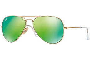 Ray Ban - Aviator Polarizado Verde Espejo Dorado