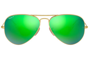 Ray Ban - Aviator Polarizado Verde Espejo Dorado