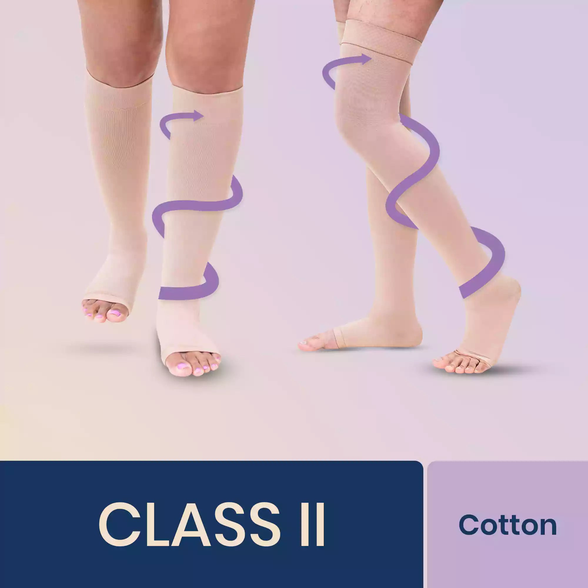 STARMED Medical Compression Stockings for Varicose Veins Class-2,Knee  Length(Beige) at best price in Punjaipuliampatti