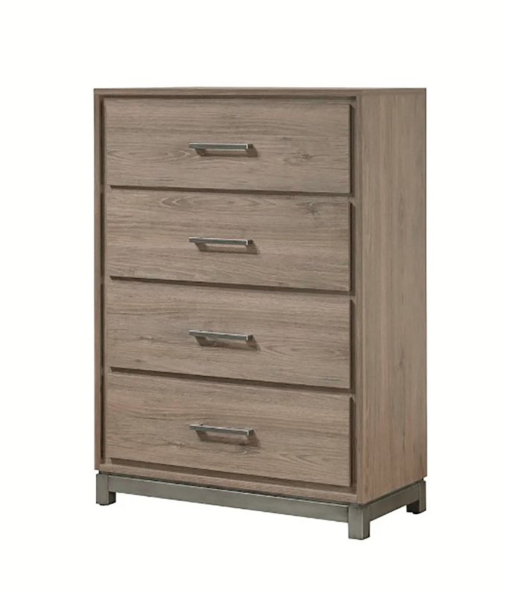 Crown Mark Furniture River 4 Drawer Chest in Brown