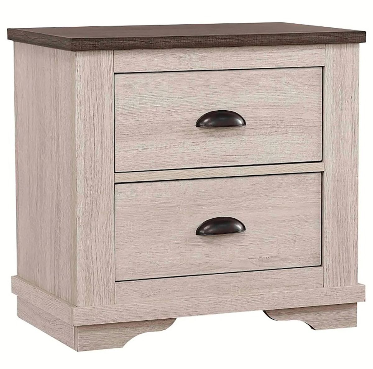 Crown Mark Furniture Coralee 2 Drawer Nightstand in White