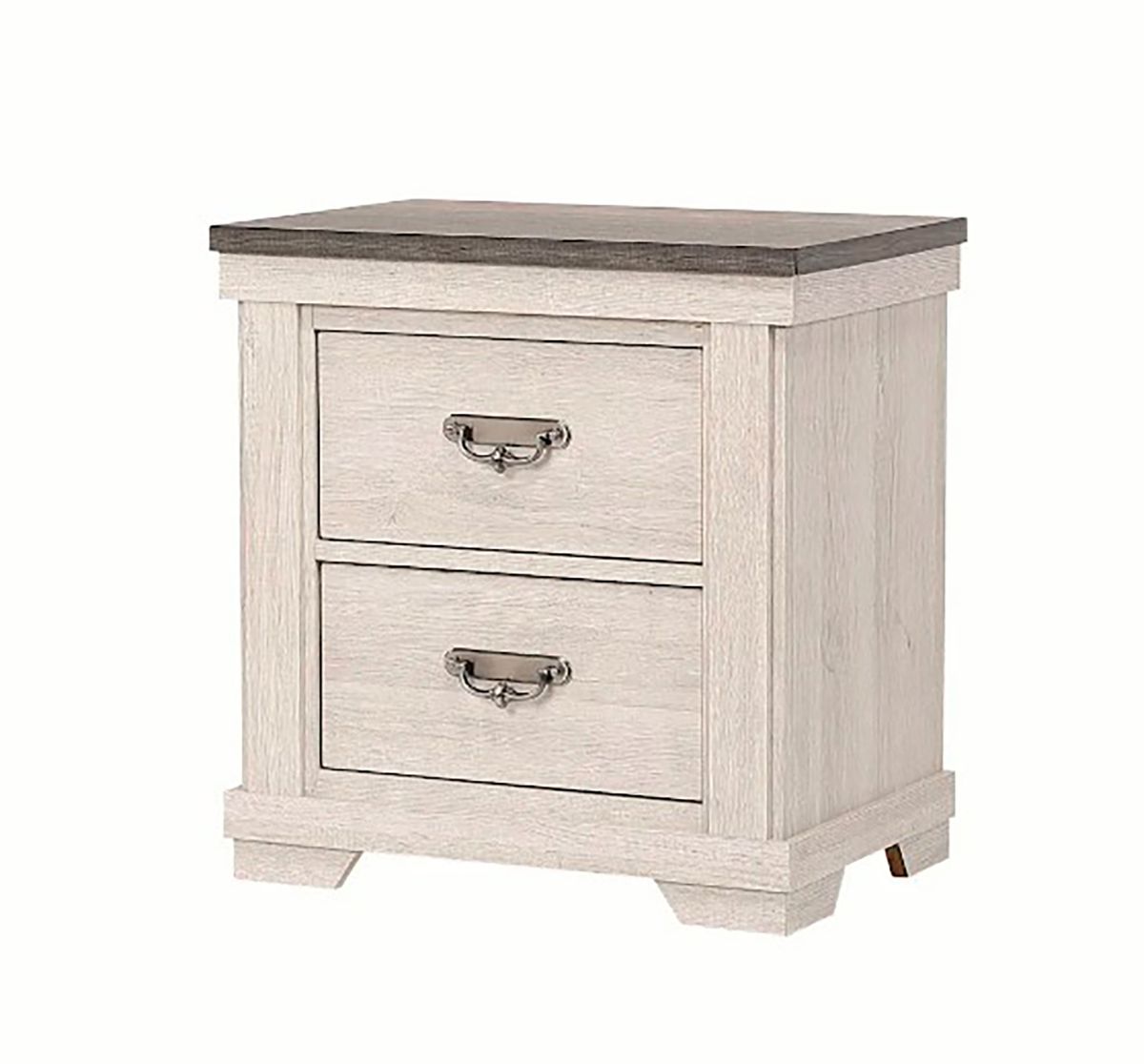 Crown Mark Furniture Leighton 2 Drawer Nightstand in White