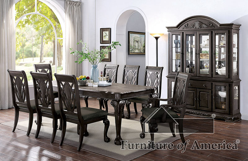 Petersburg Dark Gray Dining Table w/ 1x18"Leaf