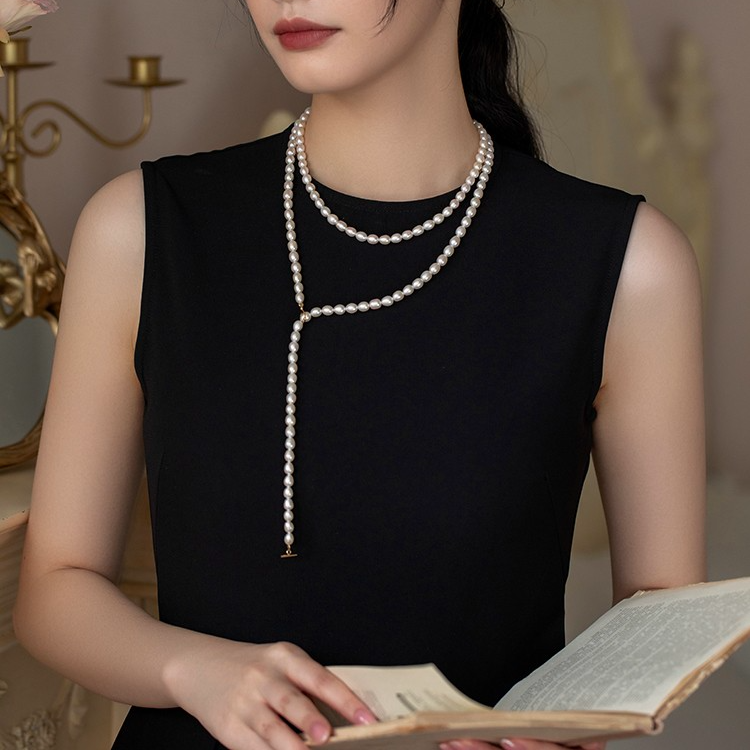 3-4mm Freshwater Pearl Necklace 120cm Length