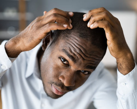 chute de cheveux sur homme noir du a effluvium telogene