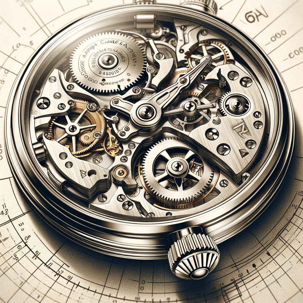 A detailed illustration of the Omega Calibre 8500 watch movement