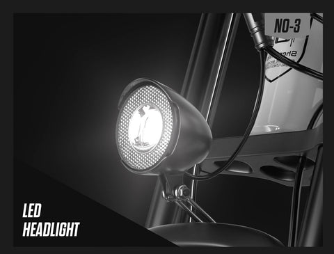 High-brightness headlight ensures safety when riding at night