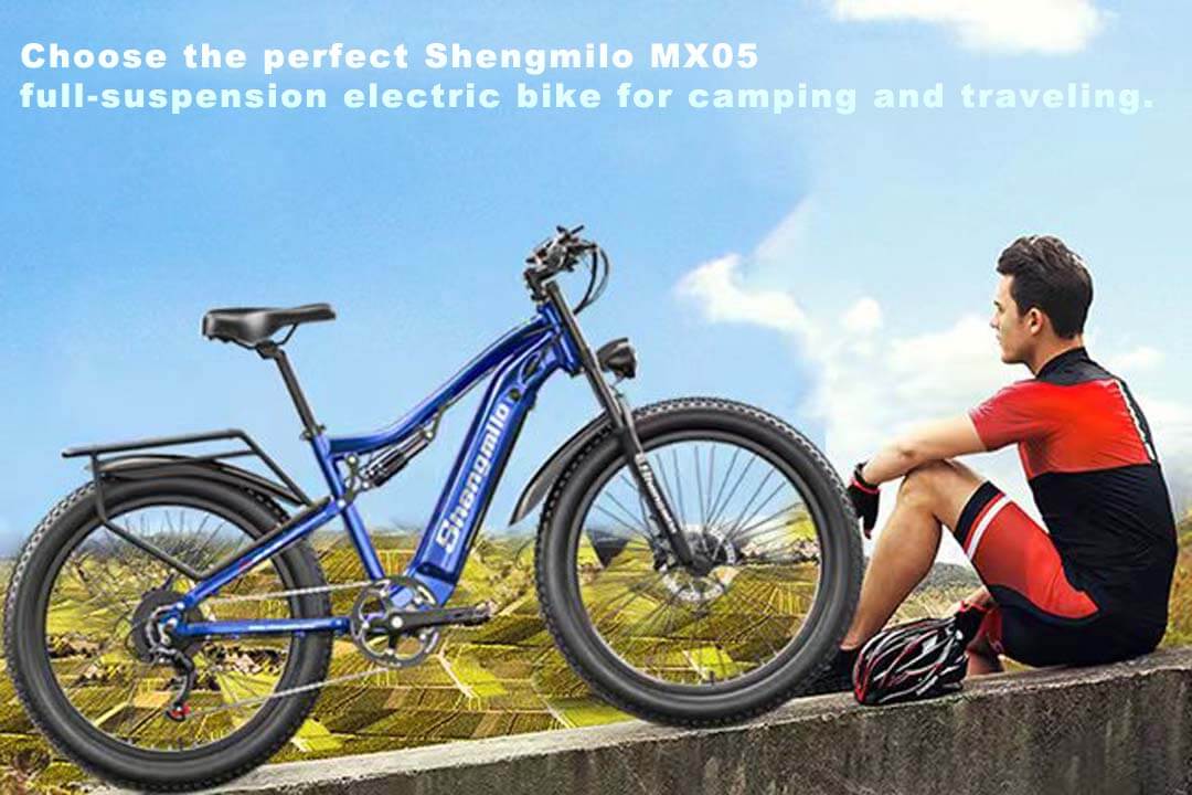 Izvēlieties perfektu shengmilo mx03 elektrisko velosipēdu ar pilnu piekari kempingam un ceļojumiem.