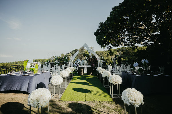 aisle wedding set up in Tanawin