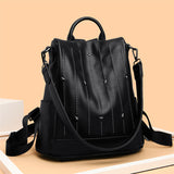 star anti theft large capacity soft leather backpacks