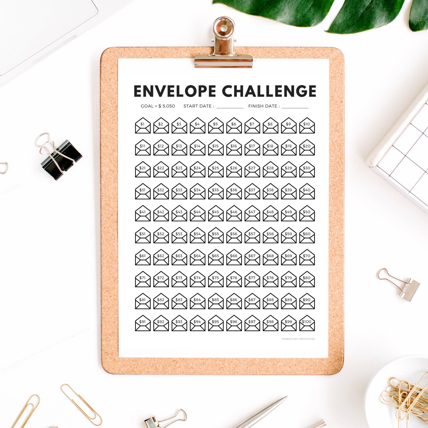 100 envelope challenge kit