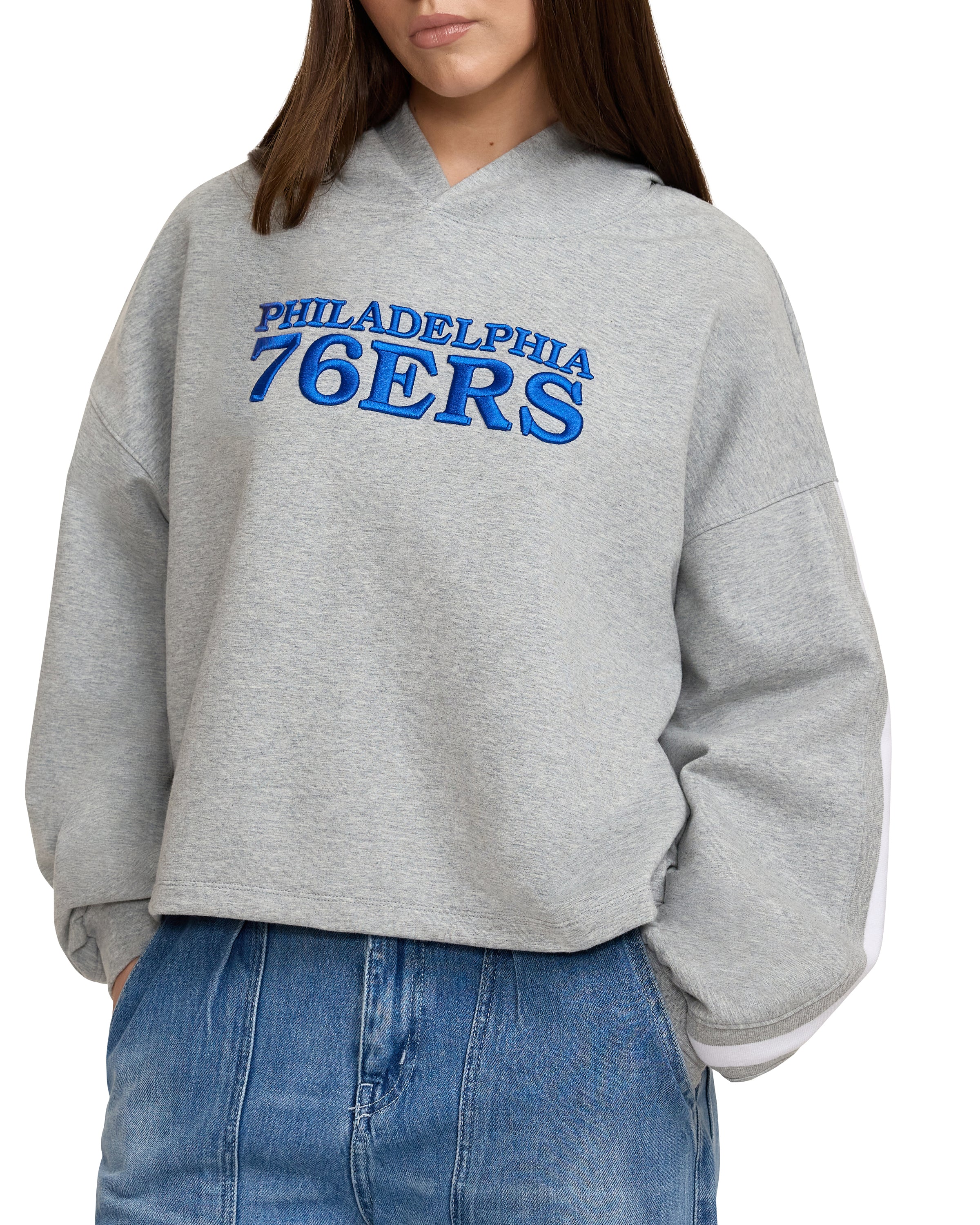 Philadelphia 76ers Gray Logo Select Women's Hoodie