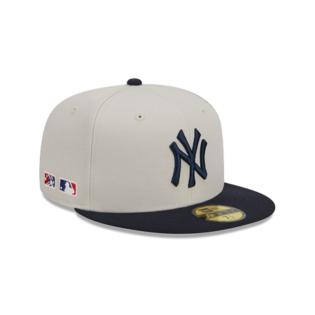 Official New Era New York Yankees MLB Two Tone Chrome White 59FIFTY Fitted  Cap