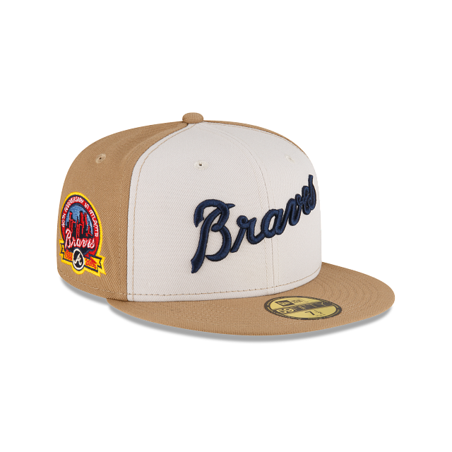 Just Caps Khaki Atlanta Braves 59FIFTY Fitted Hat