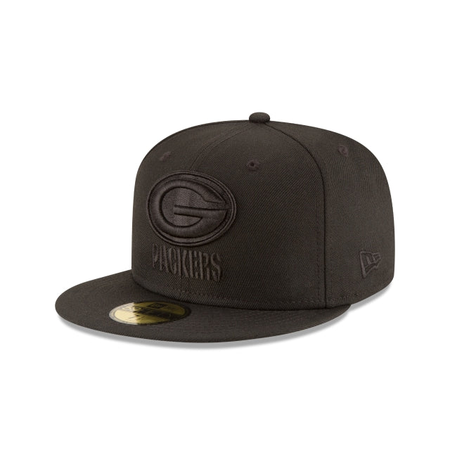 Green Bay Packers Black On Black 59FIFTY Fitted Hat