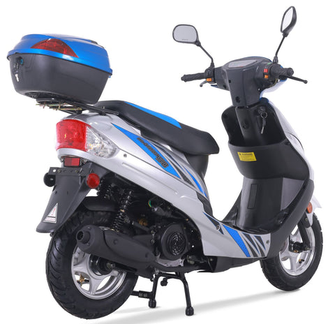 TAO 49cc / 50cc street legal fully automatic scooter moped with a Matching  trunk - Choose your color, Black Blue Red Green and Pink