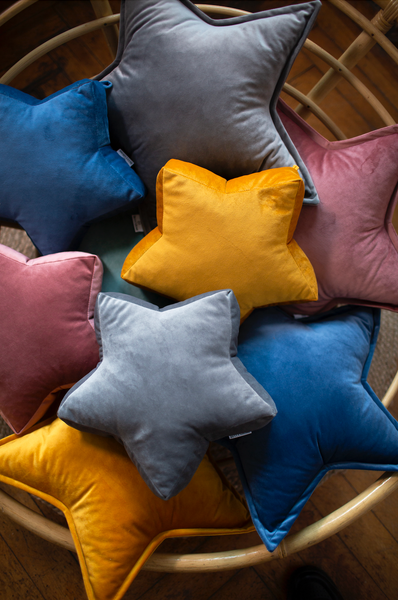 velvet star cushion in all colours as gifts for twins adults