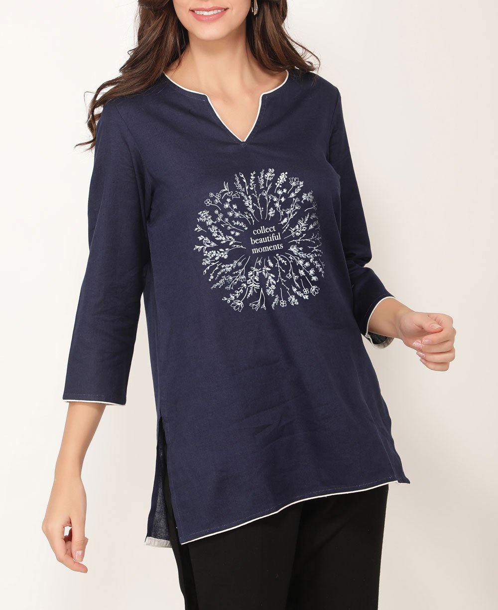 Collect Beautiful Moments Blue Tunic Top - Buddha Groove product image