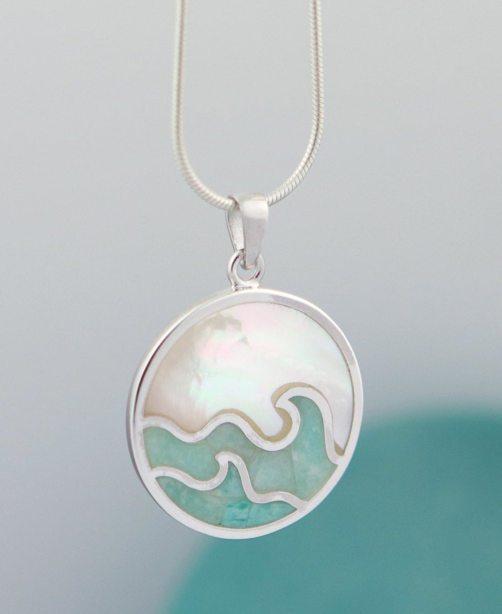 Go With the Flow Sterling Amazonite Pendant