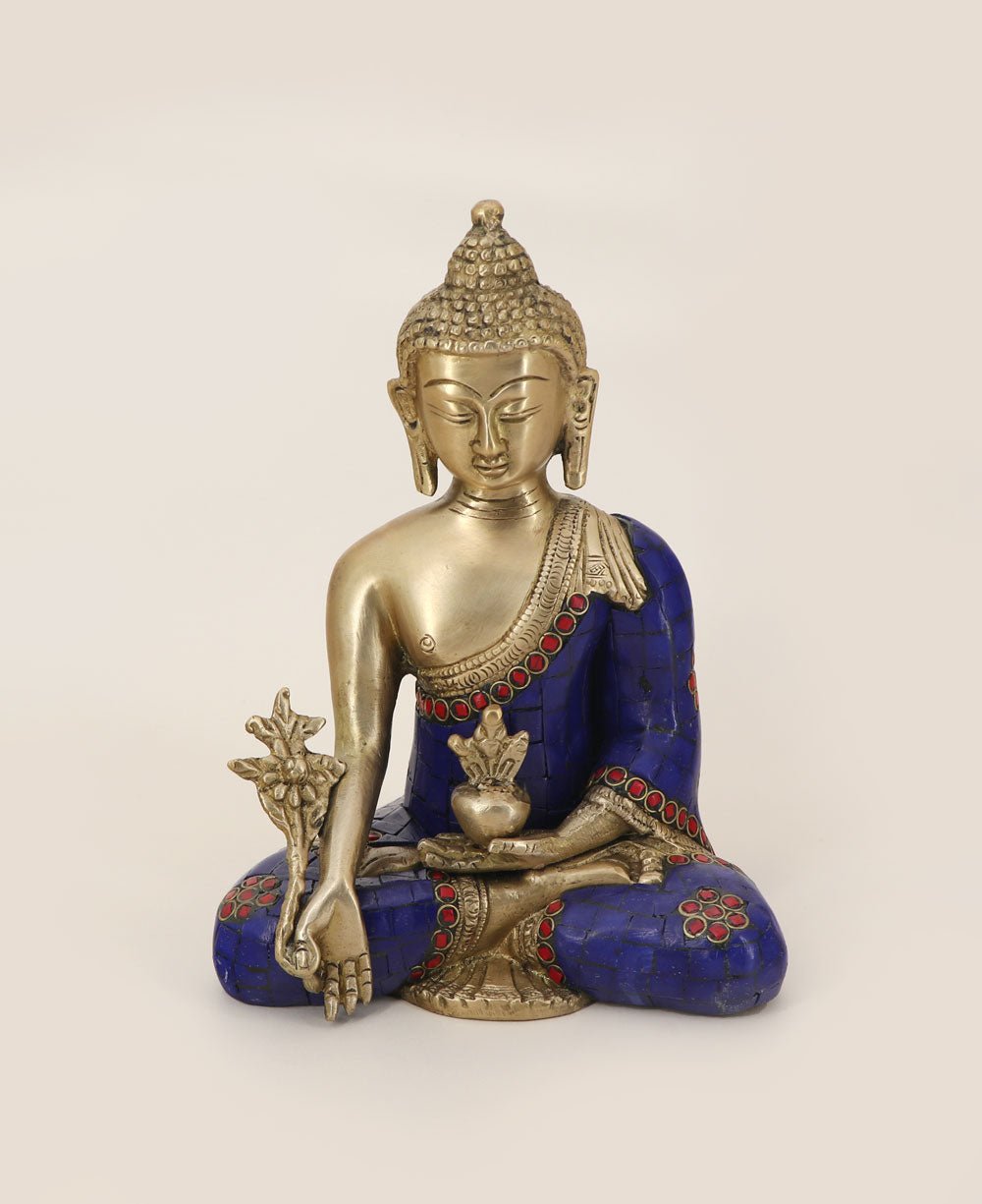 Medicine Buddha Statue in Bronze Tone – Buddha Groove