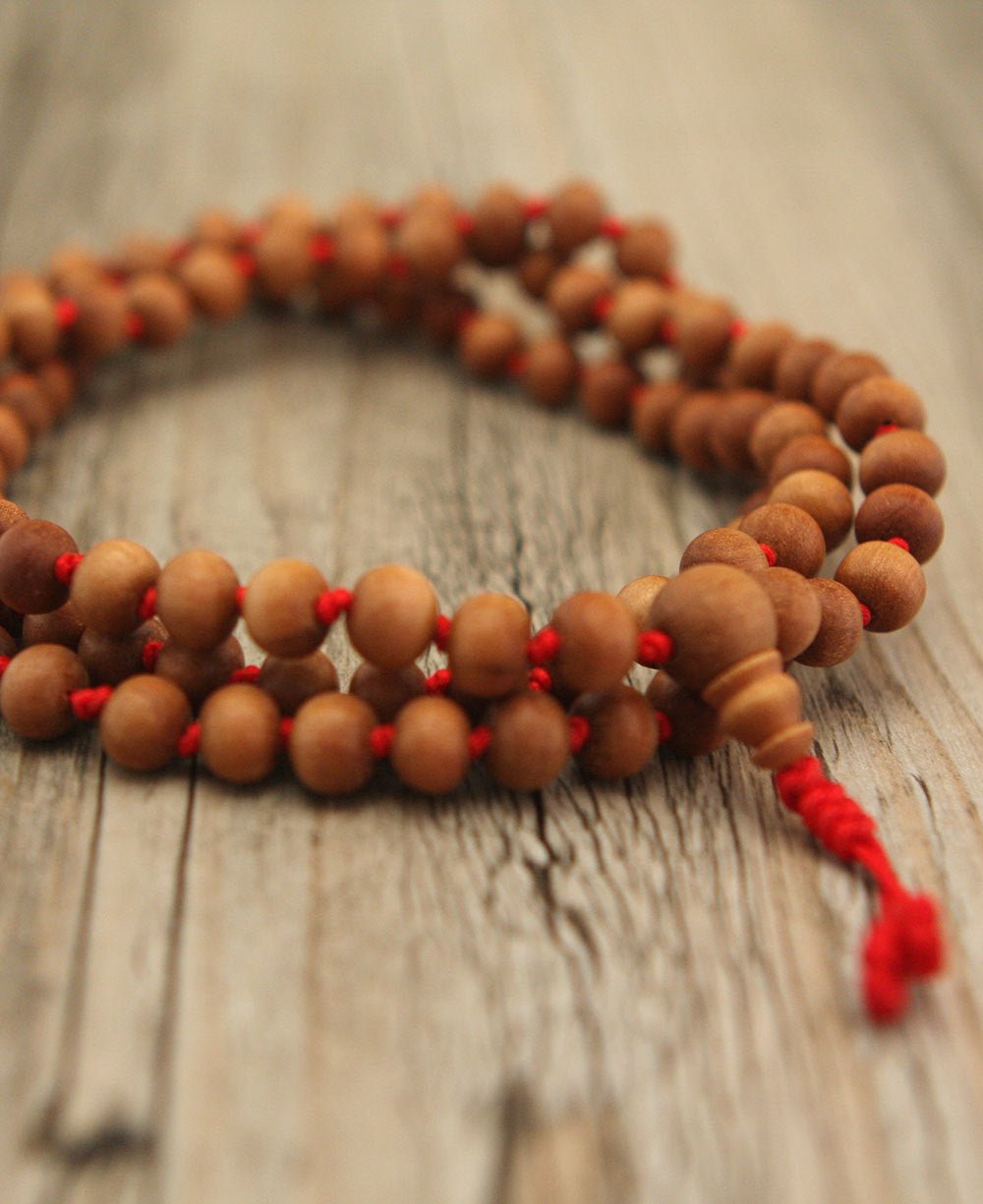 Red Sandalwood Mala - Traditional Prayer Beads