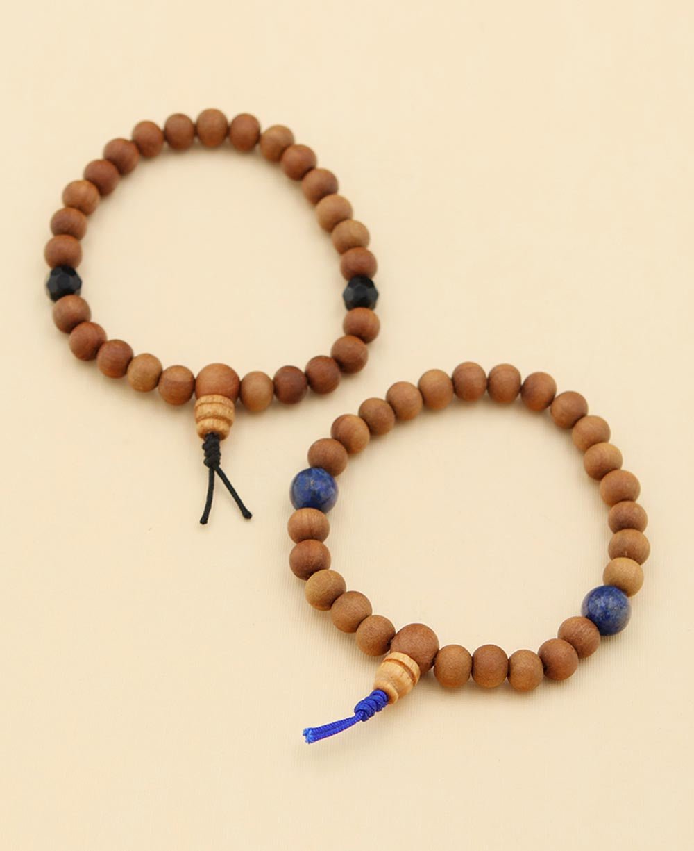 Sandalwood Mala with Lapis Counters – Buddha Groove