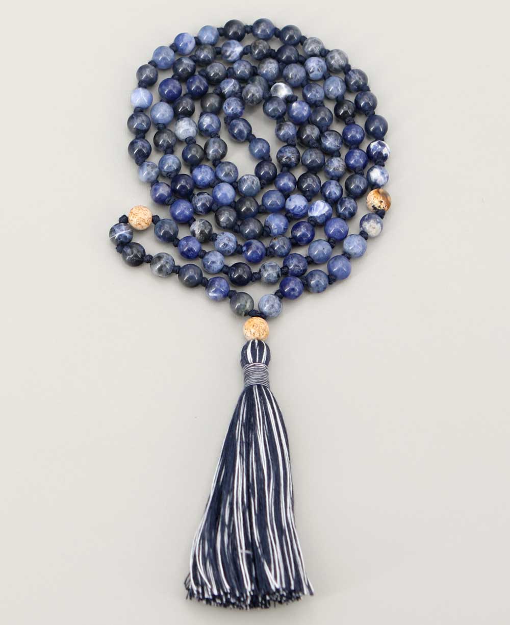 Grade A KYANITE Mala-mala Necklace-mala Beads-gemstone Mala-mantra Mala-108 Bead  Mala-meditation-yoga-boho-crystal-karen Hill Tribe Silver -  Canada