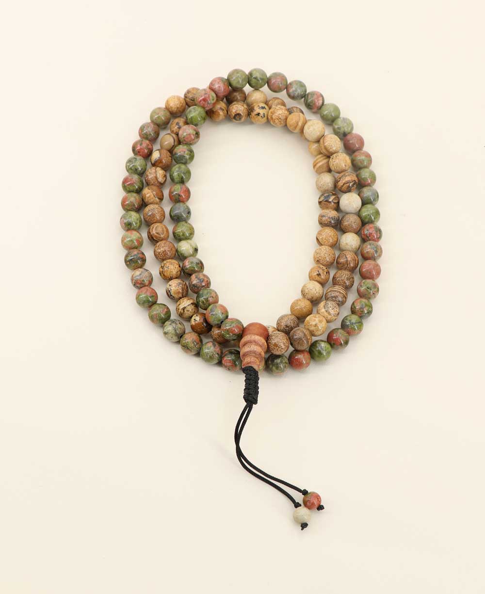 Jasper Mala Meditation Beads - Trustful Mind