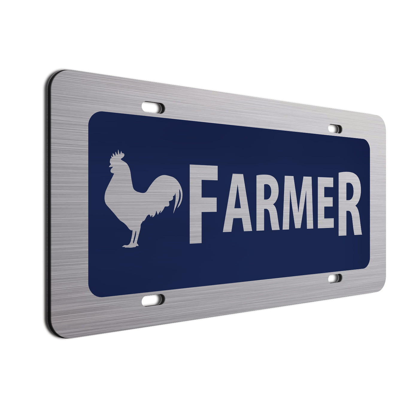 Chicken Farmer License Plate Navy