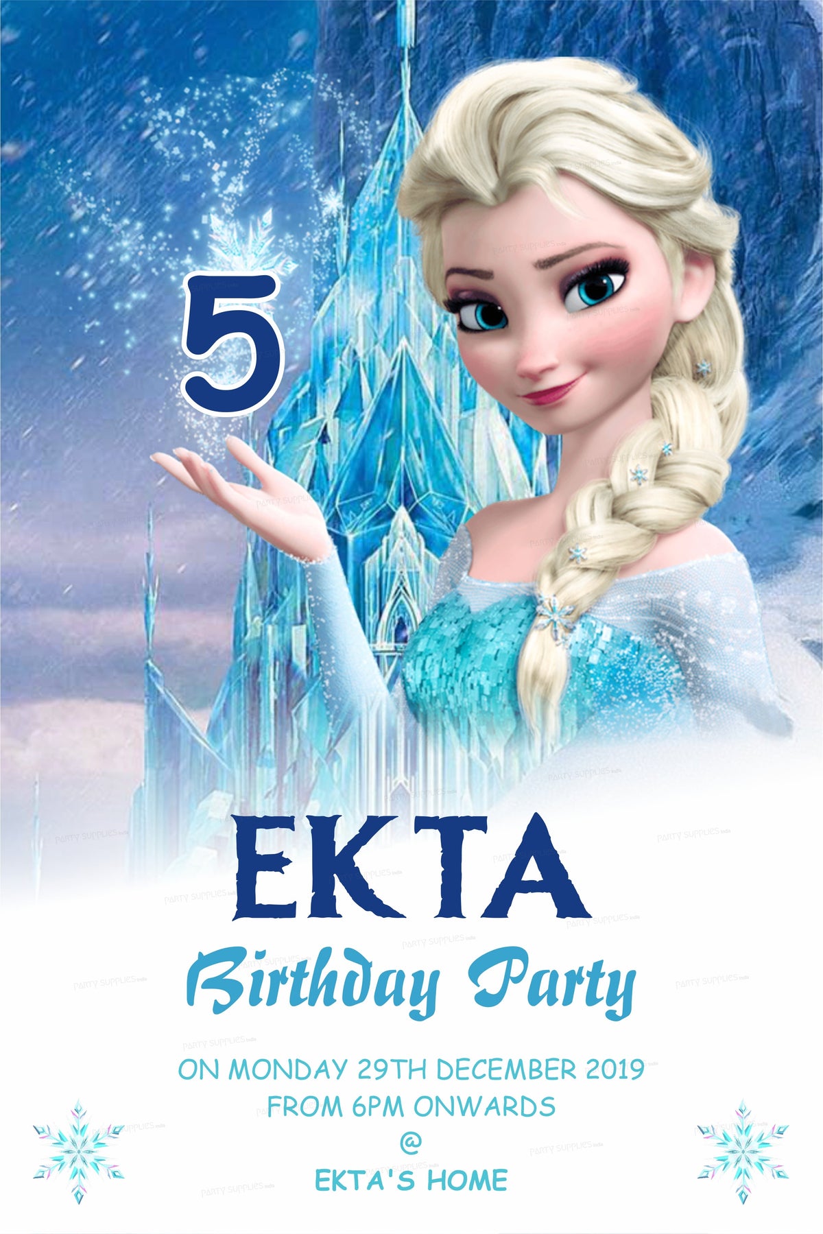 PSI Frozen Theme Personalized Invite