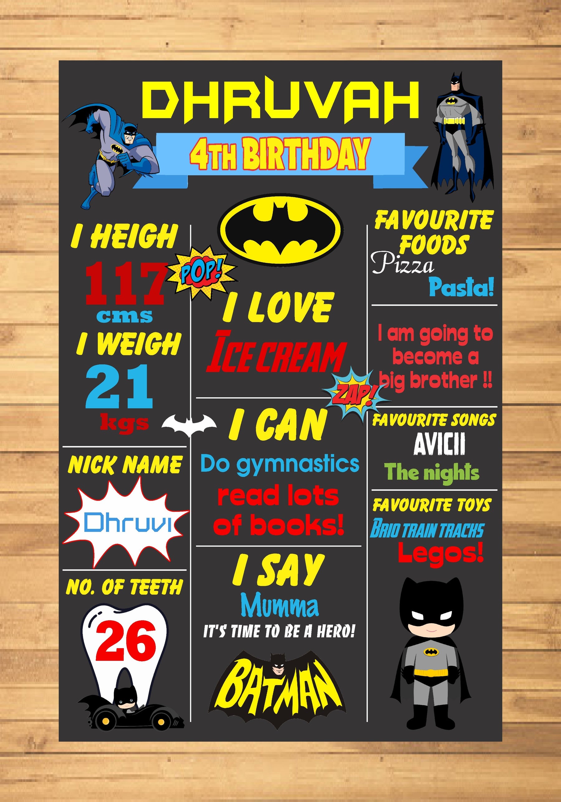 Batman Theme Chalk Board | Birthday Party Supplies India Online