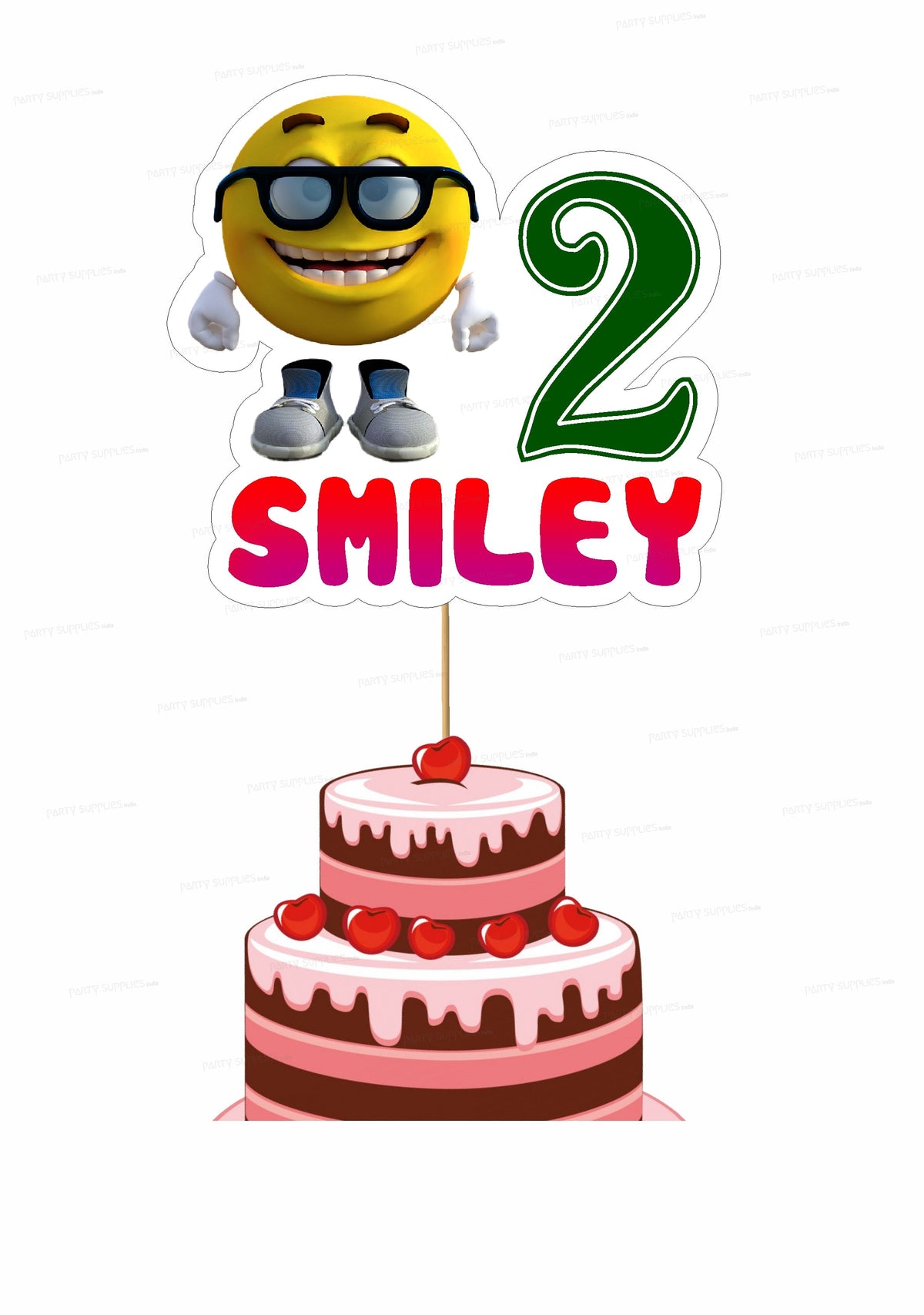 Emoji High Five Pou Smiley Face Edible Cake Topper Image ABPID22030