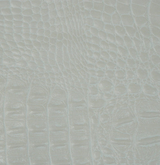 54 Pearl Crocco Faux Leather Fabric - By The Yard [PEARL-CROC