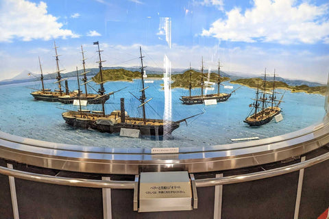 黒船来航のジオラマの展示物