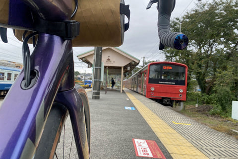 下吉田駅で下車して電車お見送り