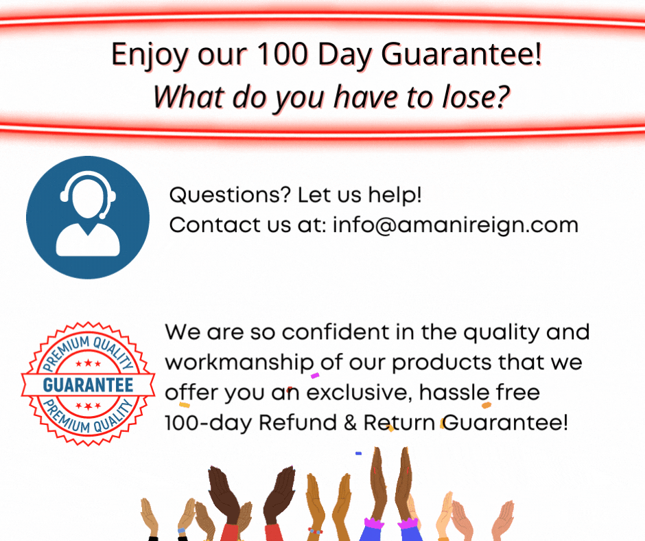 Hands clapping over the 100 day refund and return guarantee