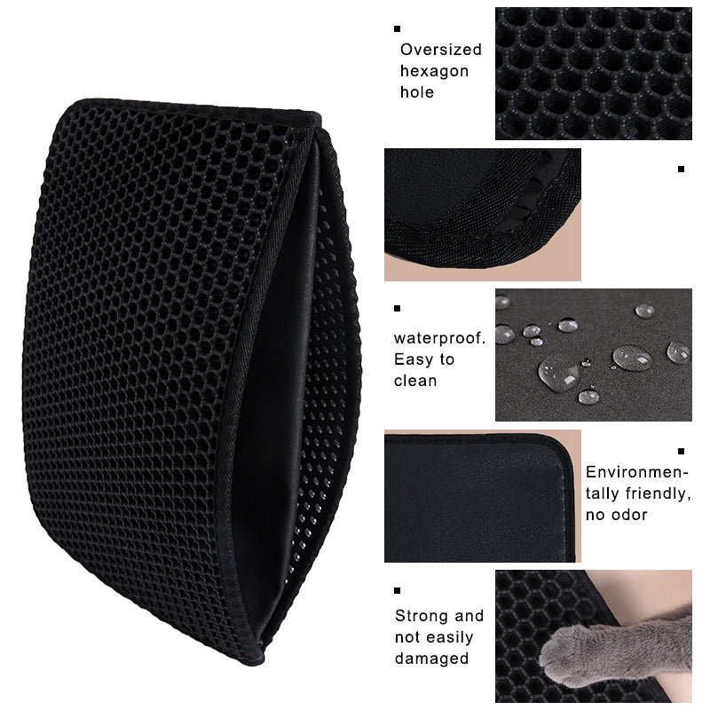 INfo graphic showing the honeycomb structure and waterproof design