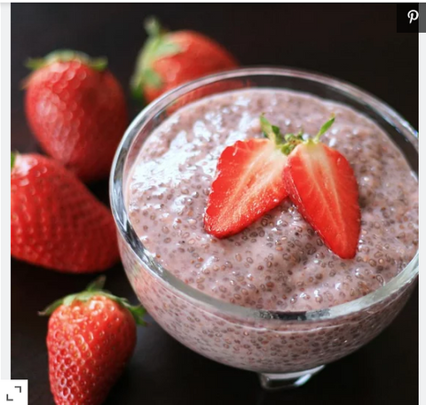 Almond StrawBerry Chia Seed Pudding