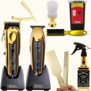 Wahl Professional 5 Star Series Cordless Magic Clip Gold & Cordless Detailer Li Gold + Free Gifts Combo Set