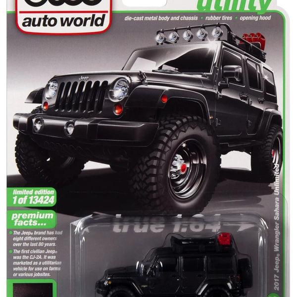 Autoworld 1/64 2017 Jeep Wrangler Sahara Unlimited Black
