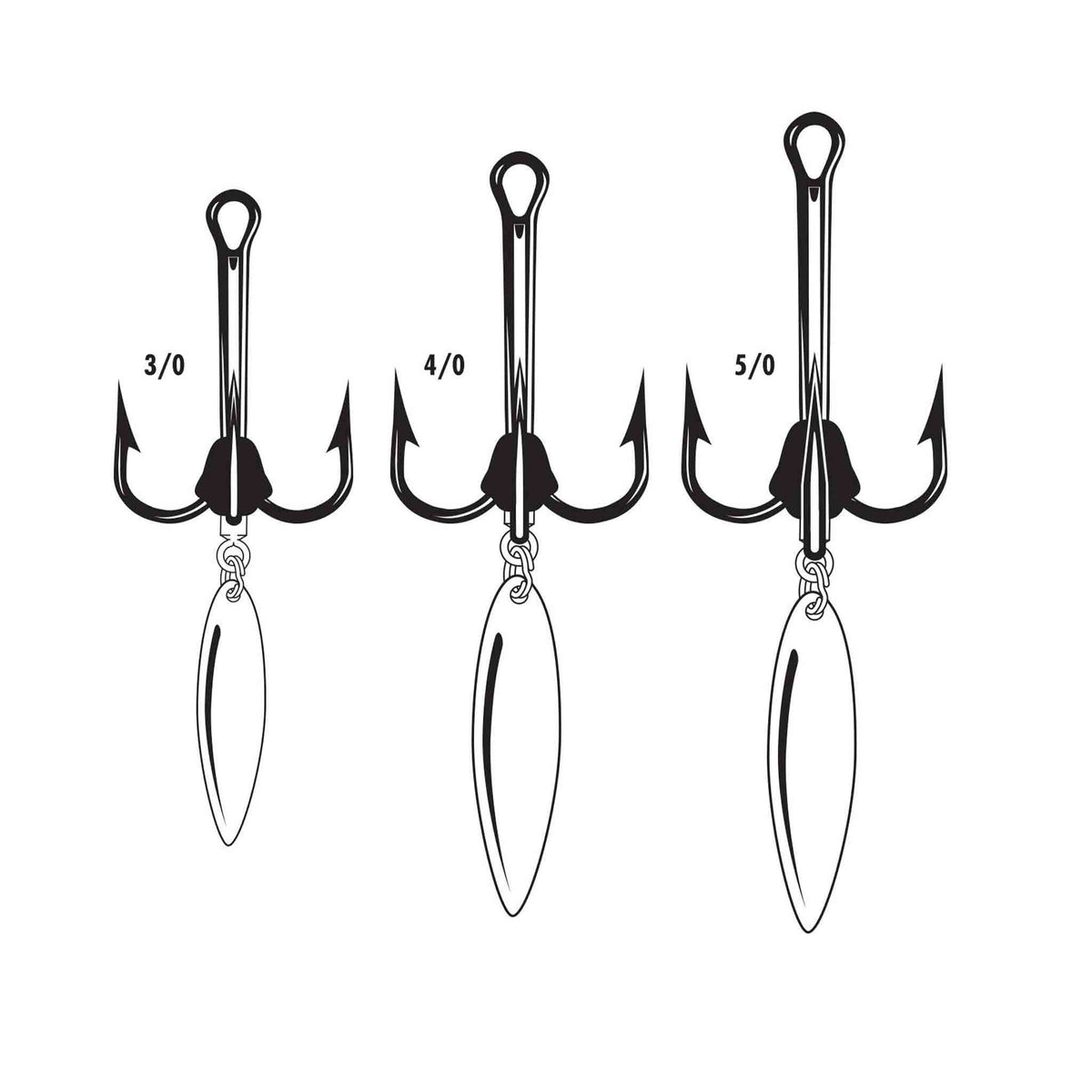 VMC 7547 Hybrid 1X Black Nickel Treble Hooks