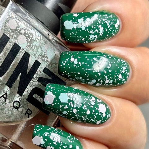 glitter green nail polish