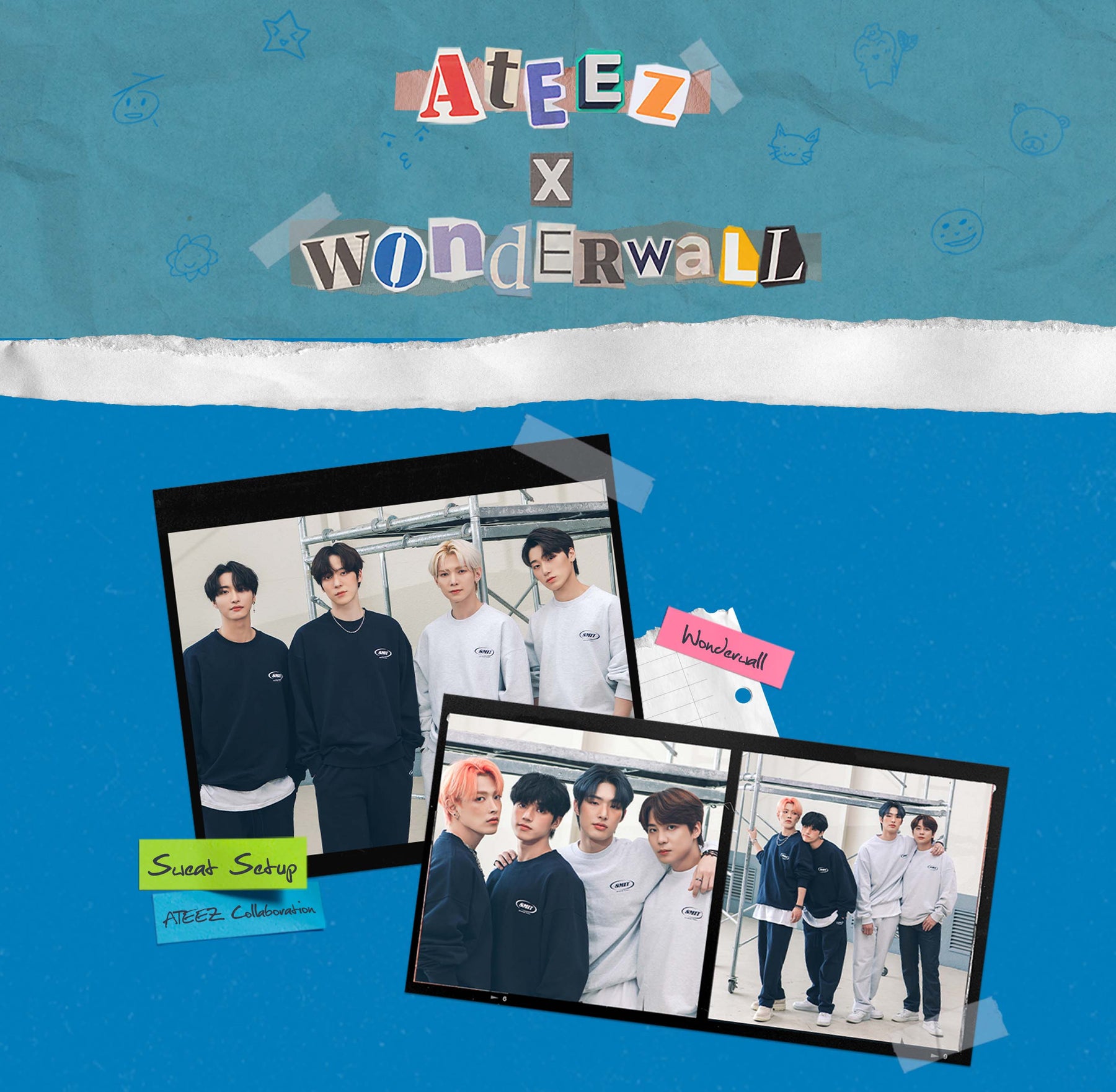 ATEEZ wonderwall コラボレーショントレーナー - スウェット