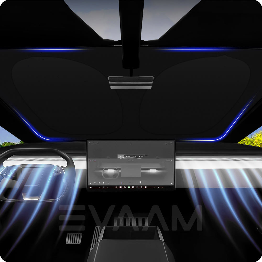 EVAAM® Foldable Front Windshield Sunshade Visor for Tesla Cybertruck