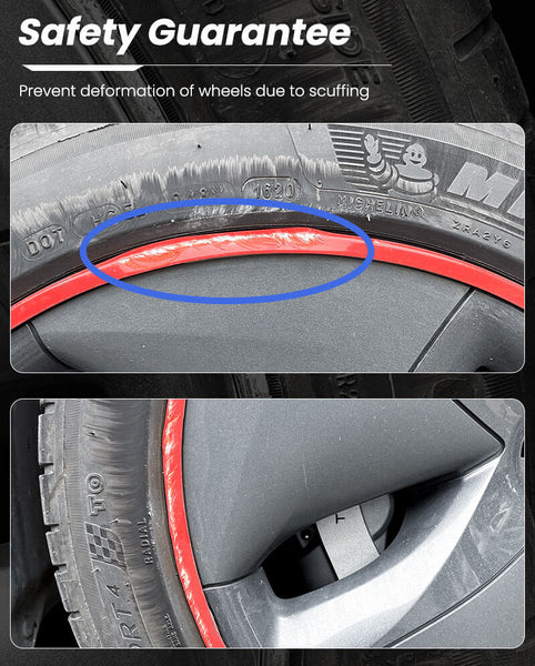 Tyre Wheel Rim Protector Black Ring (Aluminium Metal Alloy), Car