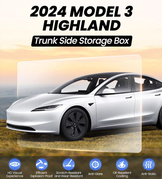Tempered Glass Screen Protector For New Model 3 Highland 2023+ – Yeslak